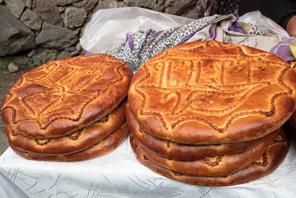 Gata, an ornate and tasty Armenian treat that we tasted on our trip to Armenia.
