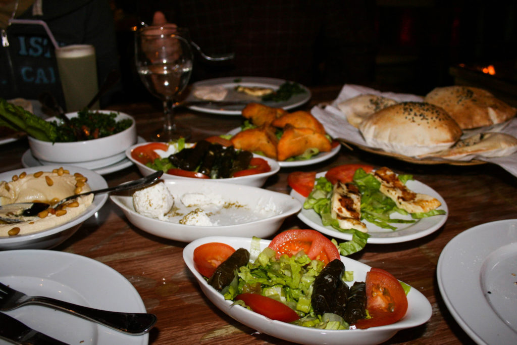One of the best things to do in Egypt is eat their amazing foods, like this table full of appetizers.