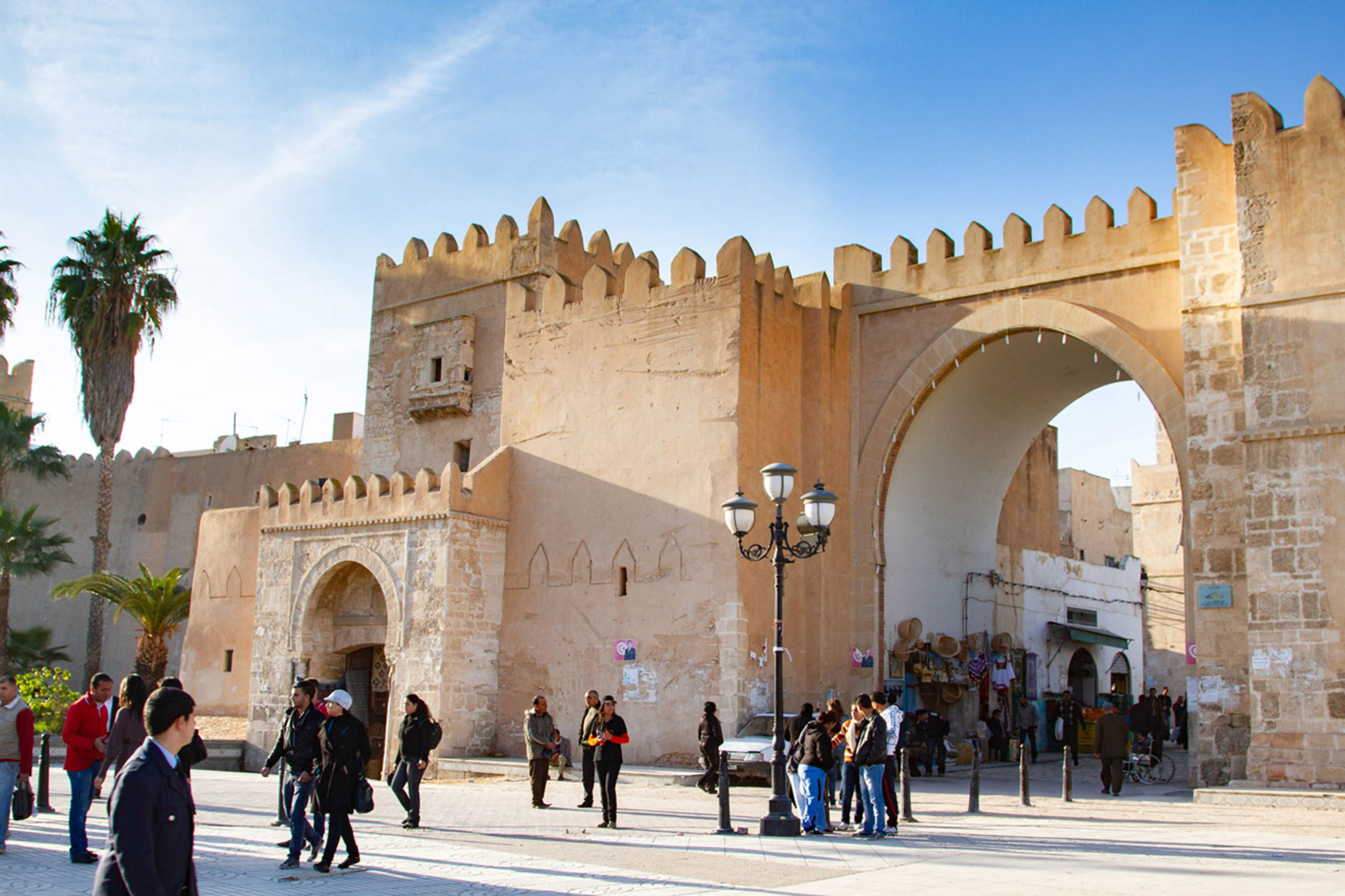The Sousse gate, ornate and crenelated, is a must-see in Tunisia.