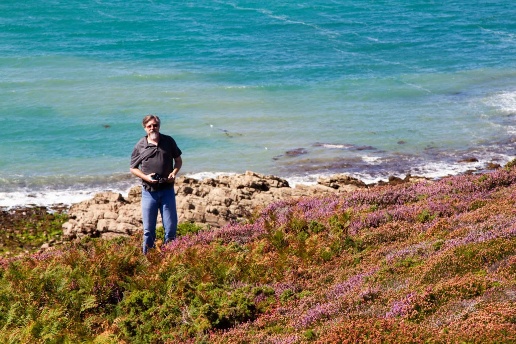Jim poses in the heather.