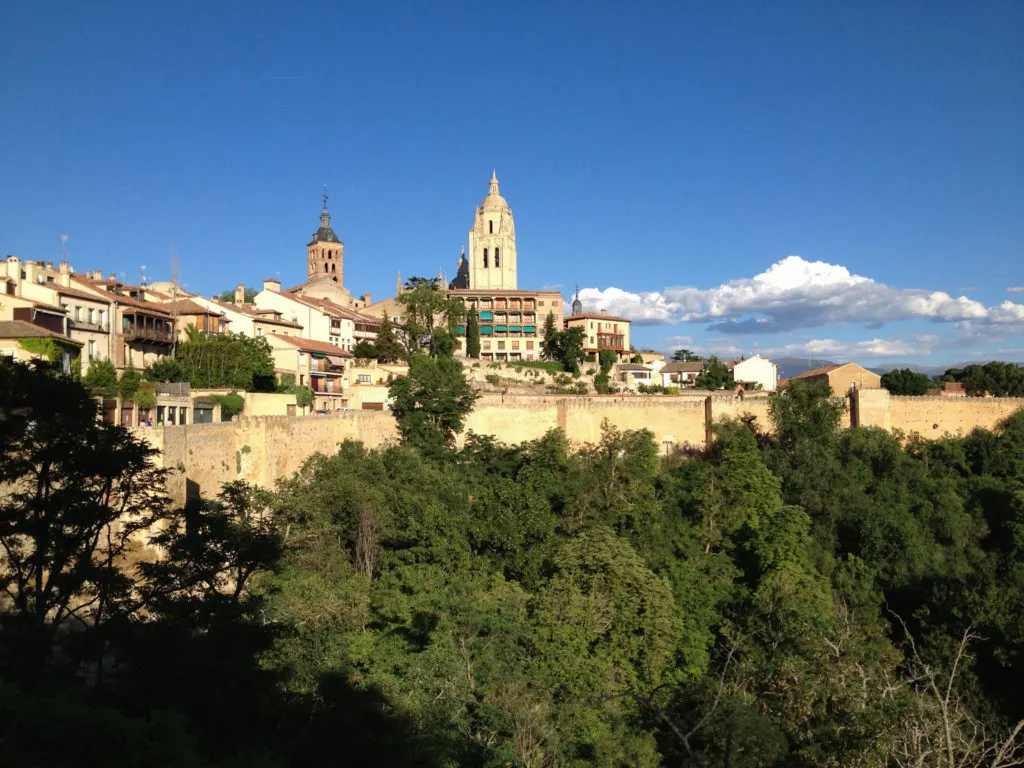 A beautiful view of the Spanish city of Segovia.