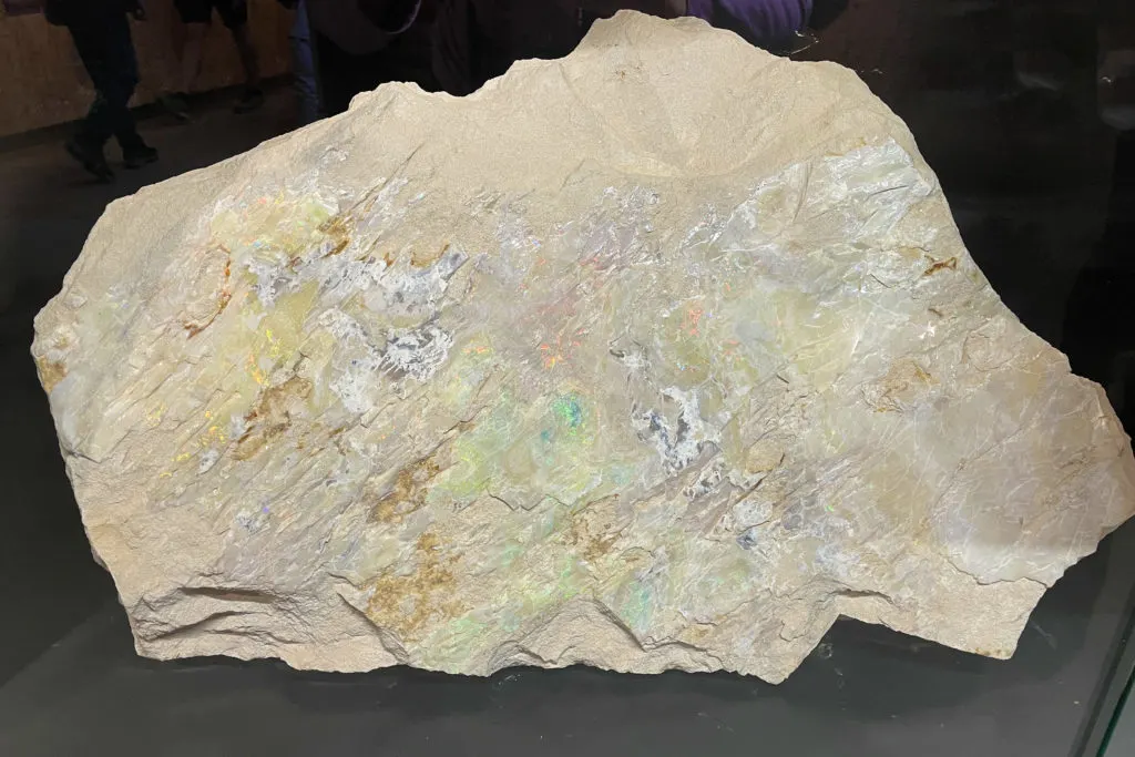 A huge slab of opal on display in the Omoona Museum in Coober Pedy. Opal is Australia’s national gemstone.