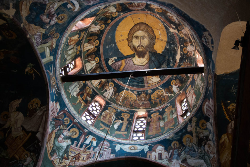 Dome fresco in the Pec Monastery of Peja, Kosovo.