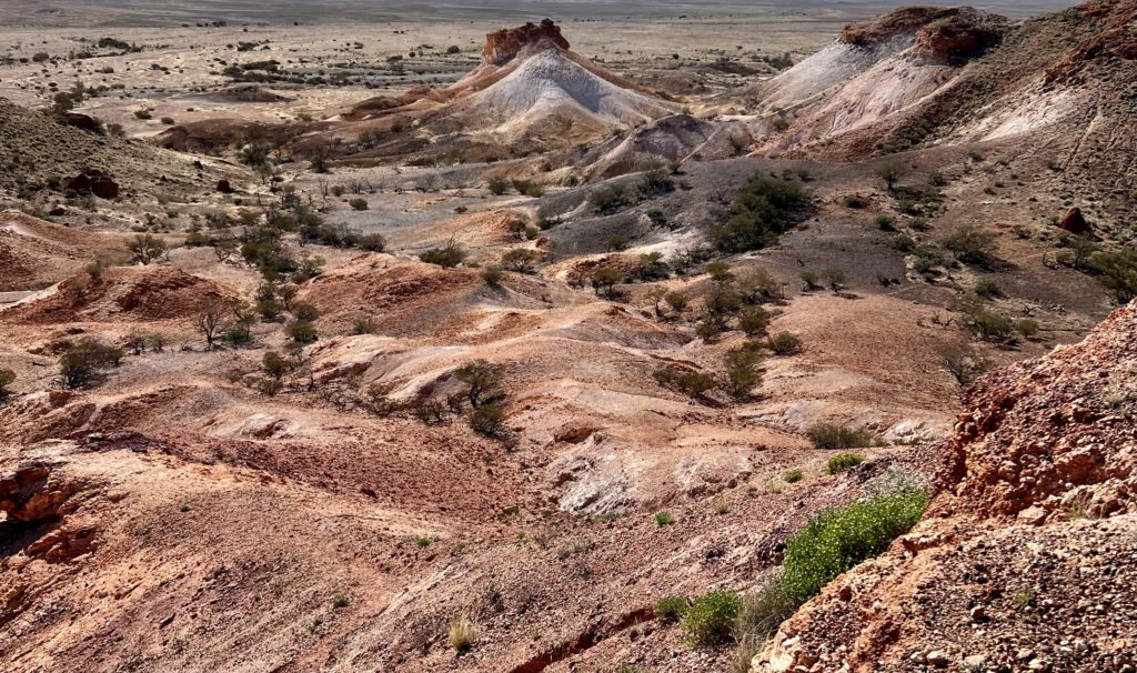 The colorful hills and mesas of the Kanku Breakaways are an otherworldly landscape.