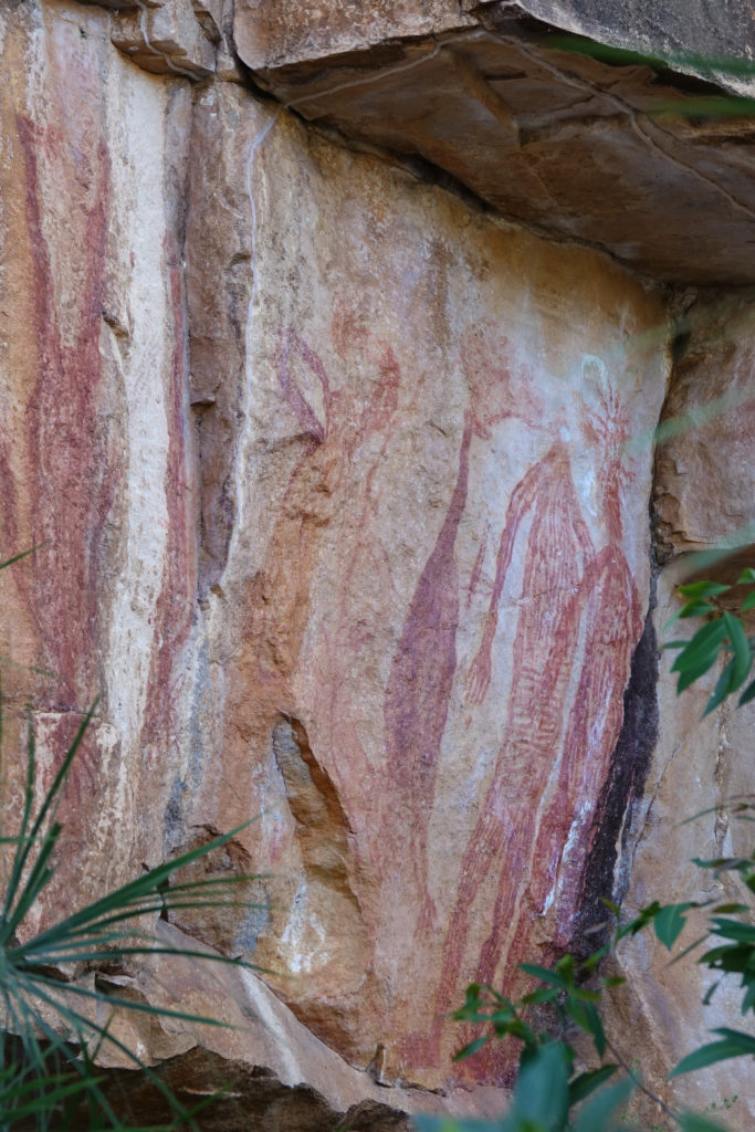 Ancient Aboriginal rock art in Nitmiluk Gorge.