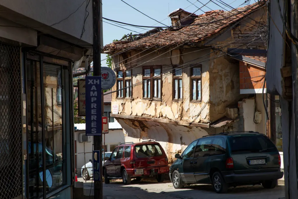 A street in Pristina, Kosovo.