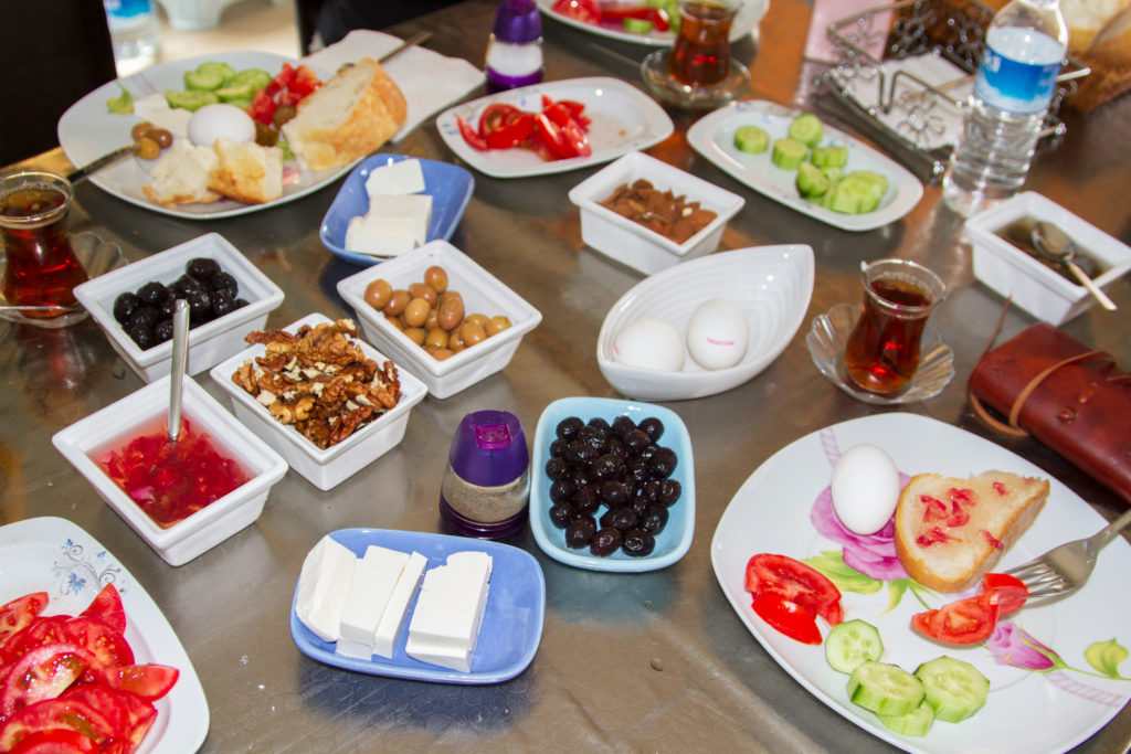 Turkish breakfast can be served all day, and you will find all of this and sometimes more. 