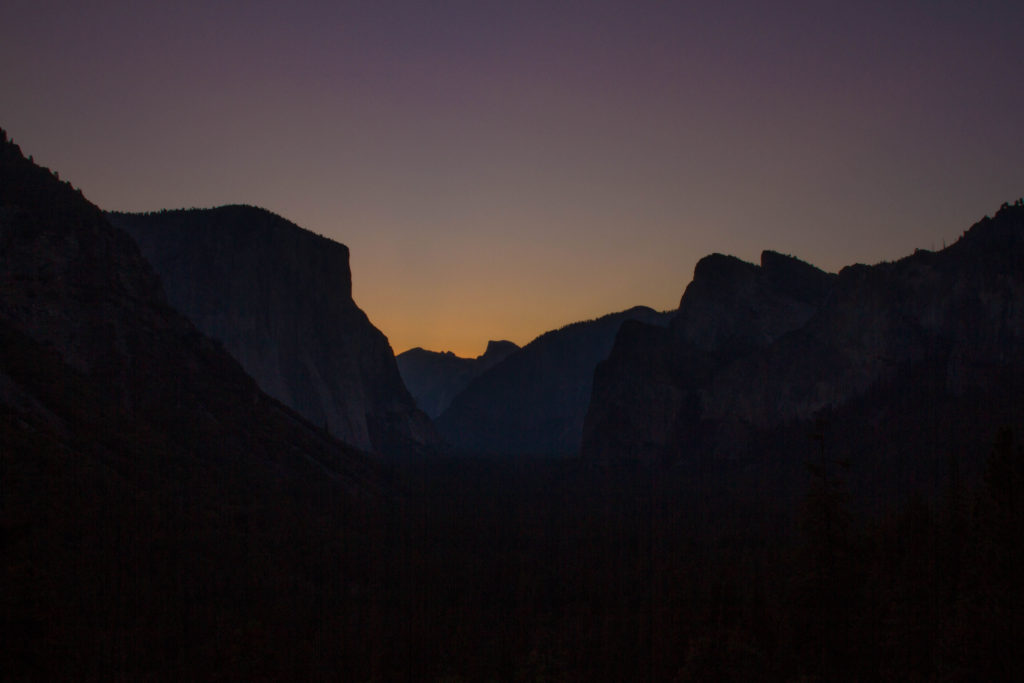 Sunset in Yosemite National Park.