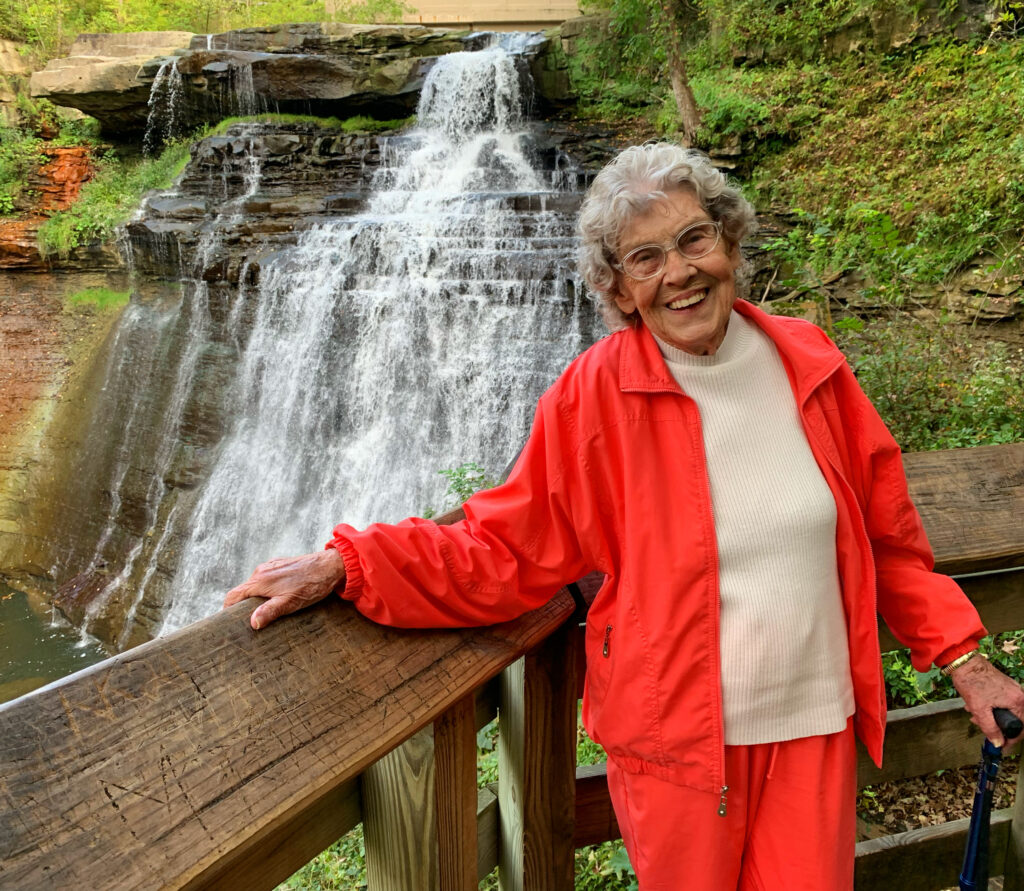 Grandma Joy in Cuyahoga Valley National Park.