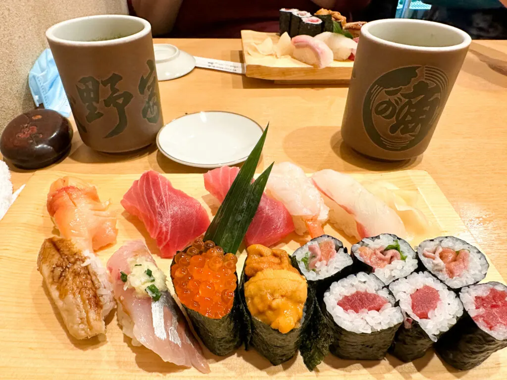 A sushi plate from Isosushi.