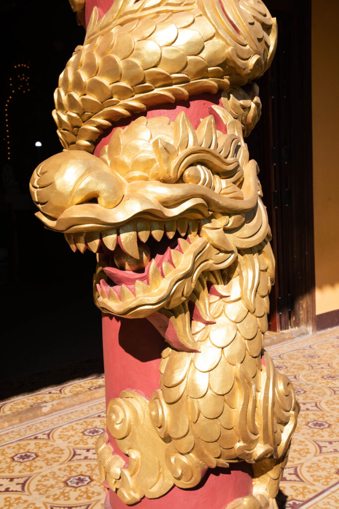 Dragon column at Linh Quang Pagoda, one of the must-see attractions in Dalat.