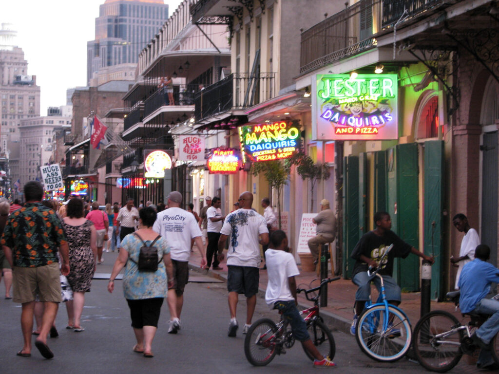 The French Quarter of New Orleans, Louisiana.