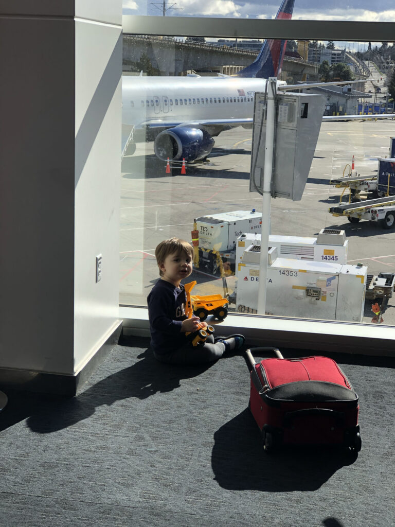 Playing at the airport, instead of just sitting, will help get them ready to board.
