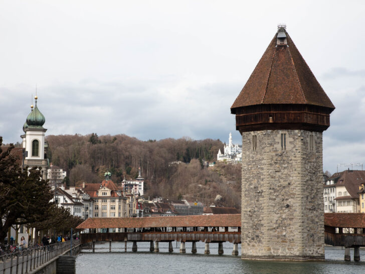 A view of the Wasserturm, Water Tower of Lucerne.
