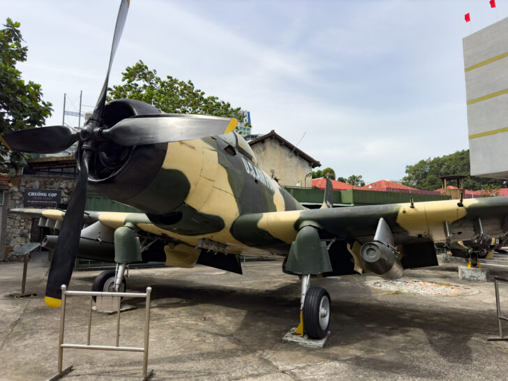 A-37B jet bomber from the Vietnam war, on static display at the War Remnants Museum.