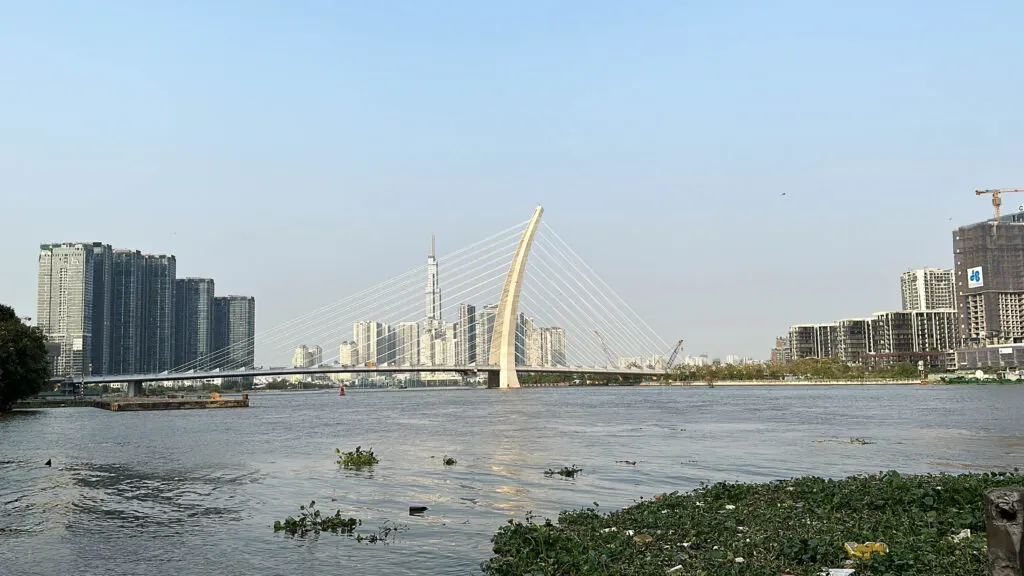 The Saigon River's Ba Son Bridge is an iconic view from the central part of Ho Chi Minh city.