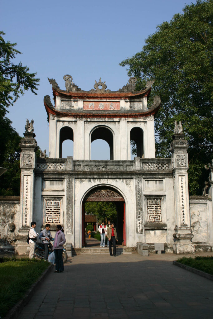 Entrance to the Temple of Literature in Hanoi, one of the top attractions in Vietnam.