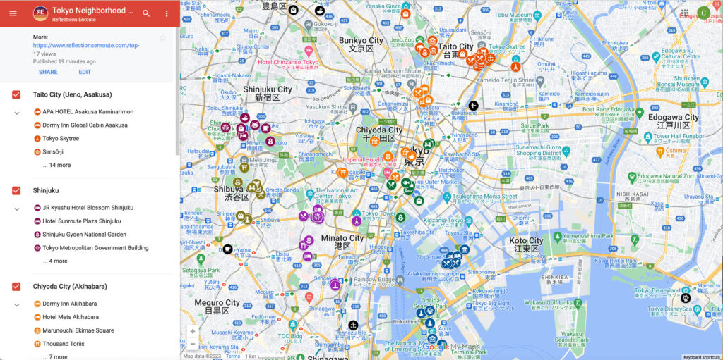 Tokyo neighborhood map.