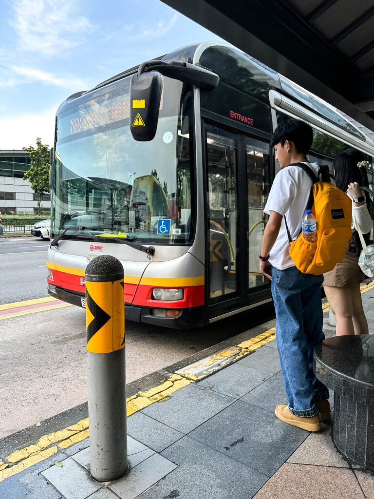 Singapore's public transportation is cheap, easy to use, and best of all air-conditioned.