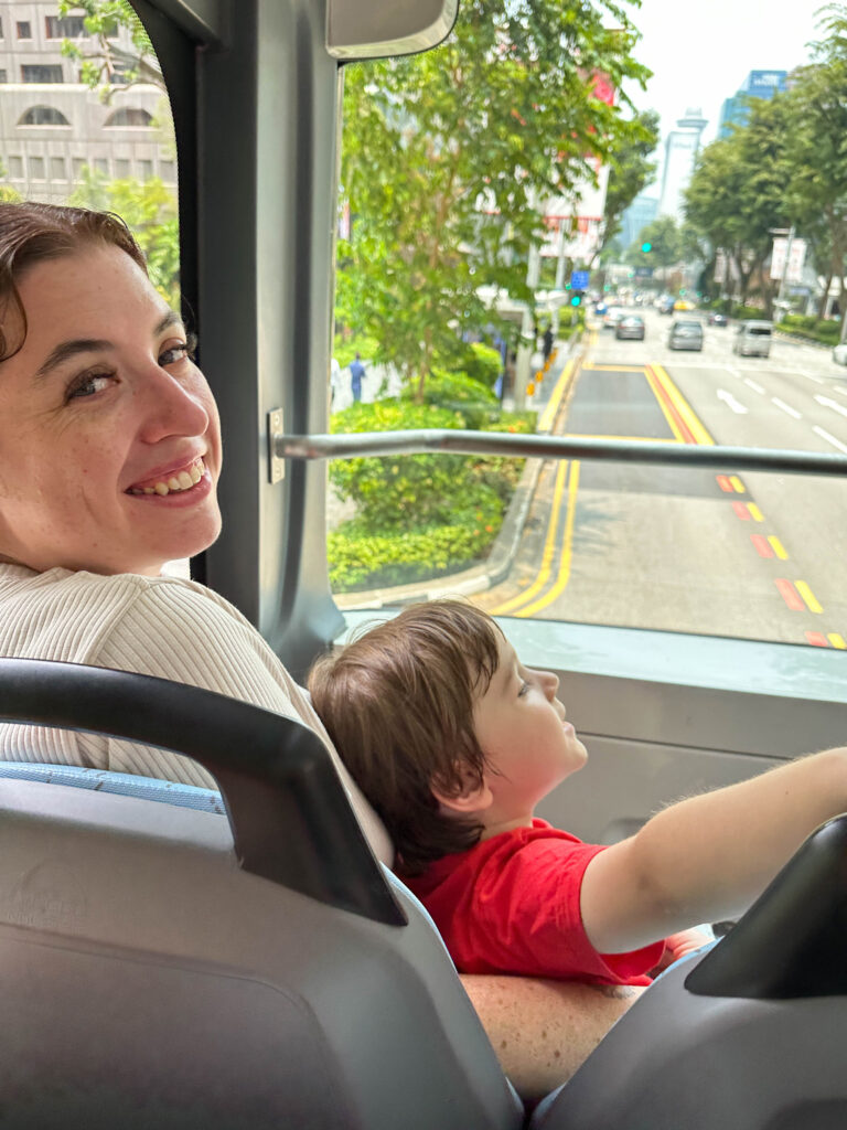 Even riding the buses in Singapore if fun for kids.