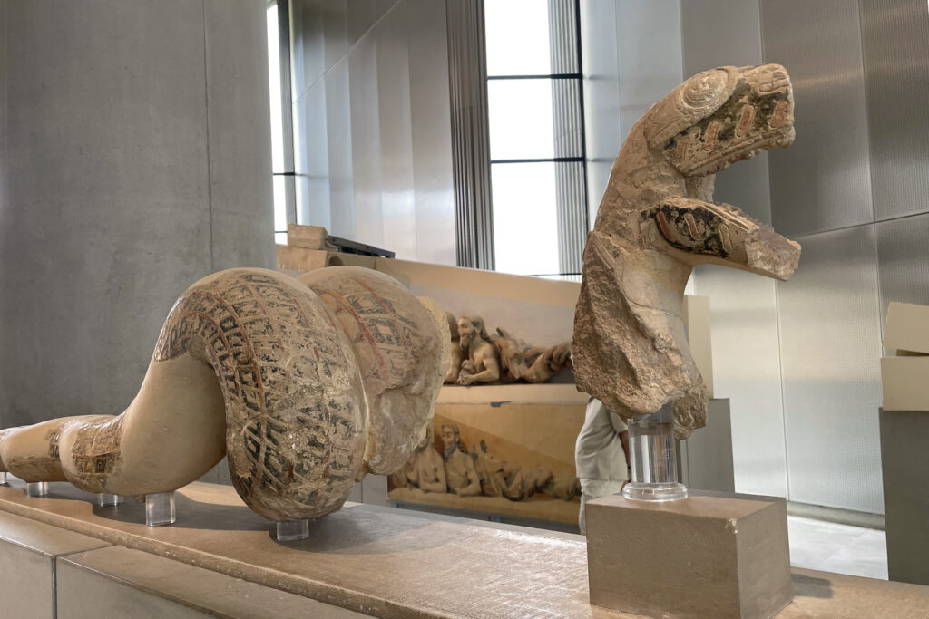 Snake sculpture from an Acropolis pediment, circa 570 BC.