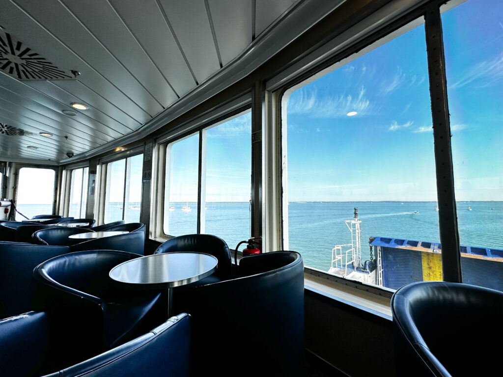 Sitting room with a view on the Wightlink ferry between Yarmouth and Fishbourne.