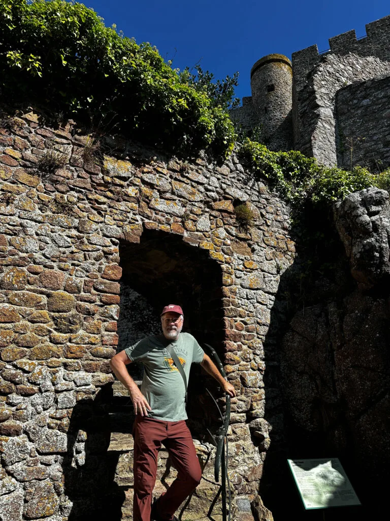 Jim of Reflections Enroute at Mont Orgeuil Castle, Jersey Island.