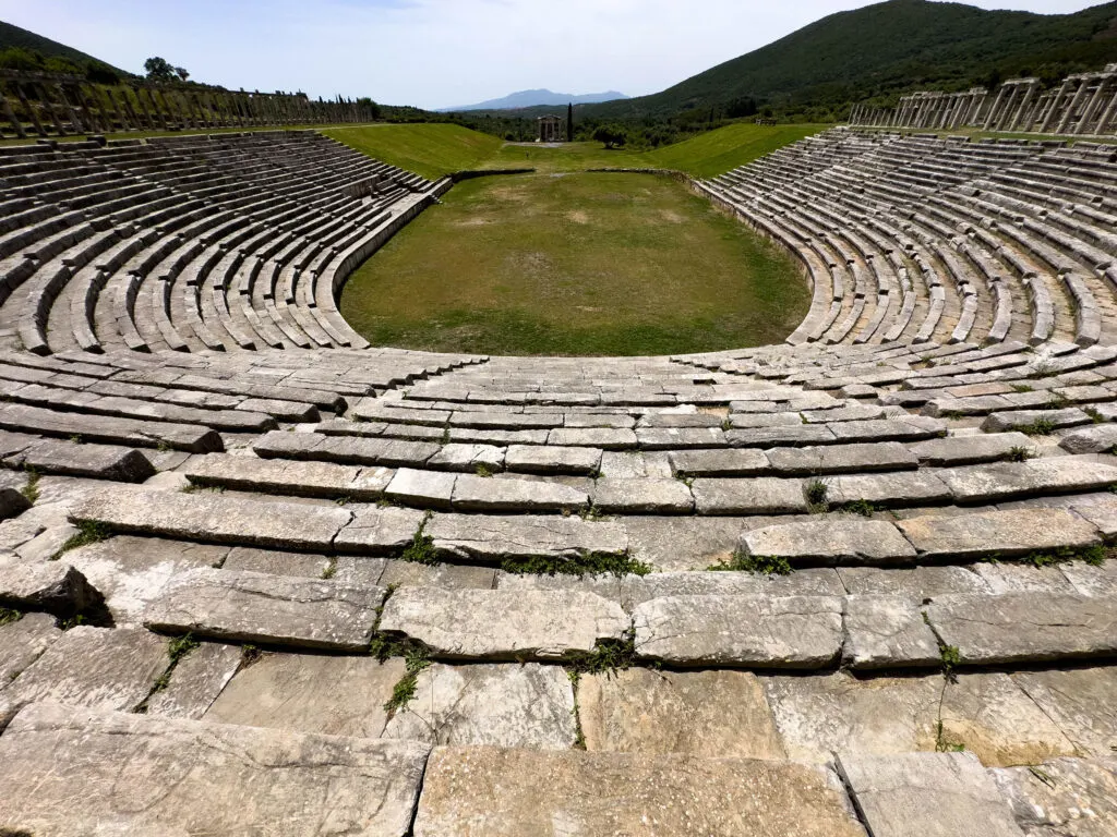 The humongous stadium found in Ancient Messini on the Peloponnese Peninsula of Greece.