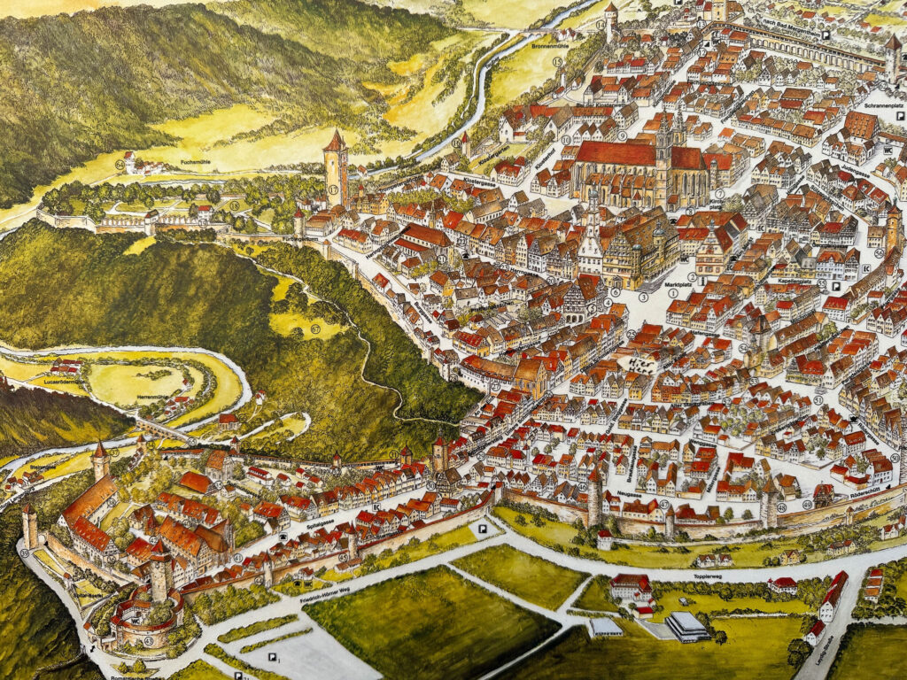An old Rothenburg Map from one of the signs in town.