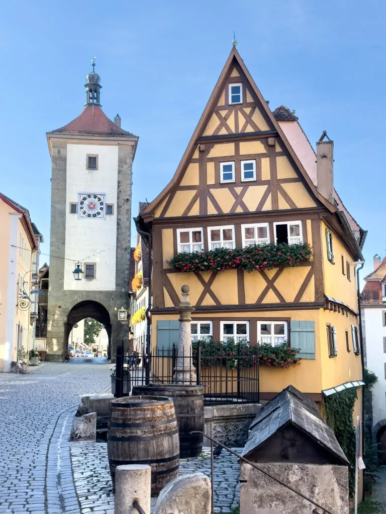 Plonlein Square is the most iconic spot to visit in Rothenburg ob der Tauber, Germany.